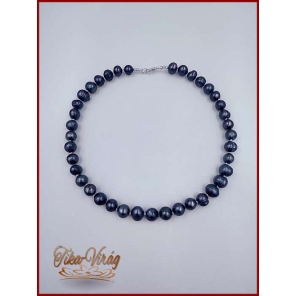 TENYÉSZTETT-GYÖNGY NYAKLÁNC SZETT KÉK SZÍNŰ 