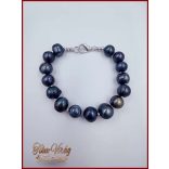 TENYÉSZTETT-GYÖNGY NYAKLÁNC SZETT KÉK SZÍNŰ 