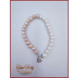 TENYÉSZTETT-GYÖNGY NYAKLÁNC SZETT BARACK-BÉZS 