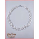 TENYÉSZTETT-GYÖNGY NYAKLÁNC SZETT EKRÜ 