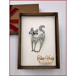 Brosstű Díszdobozban Ezüst-macska 