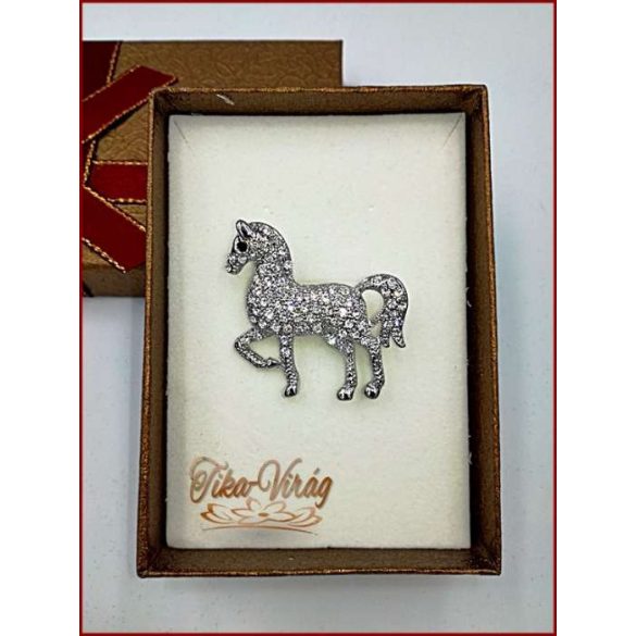 Brosstű Díszdobozban Ezüst Lovacska 