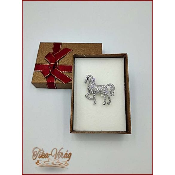 Brosstű Díszdobozban Ezüst Lovacska 