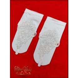 Fehér menyasszonyi vagy báli rövid kesztyű ujjbedugós 