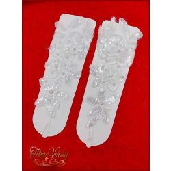 Fehér menyasszonyi vagy báli hosszú kesztyű ujjbedugós 