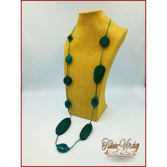 Divat-ékszer hosszú 110cm, zöld 