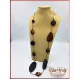 Divat-ékszer hosszú 110cm, barna 