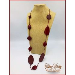 Divat-ékszer hosszú 110cm, bordó 