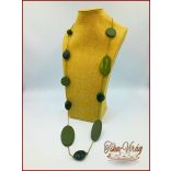 Divat-ékszer hosszú 110cm, moha-zöld 