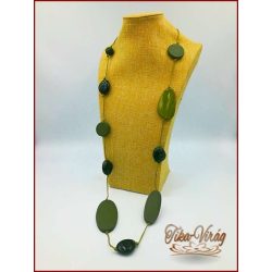 Divat-ékszer hosszú 110cm, moha-zöld 