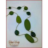 Divat-ékszer hosszú 110cm, moha-zöld 