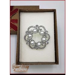 Brosstű Díszdobozban Gyöngyös-koszorú 