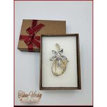 Brosstű Díszdobozban Arany-virág 