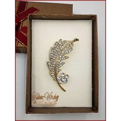 Brosstű Díszdobozban ARANY Levél 