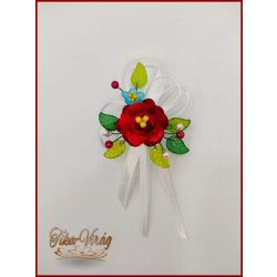 1" Bokréta, kitűző Kalocsai mintás 