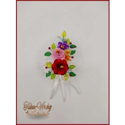 3" Bokréta, kitűző Kalocsai mintás 