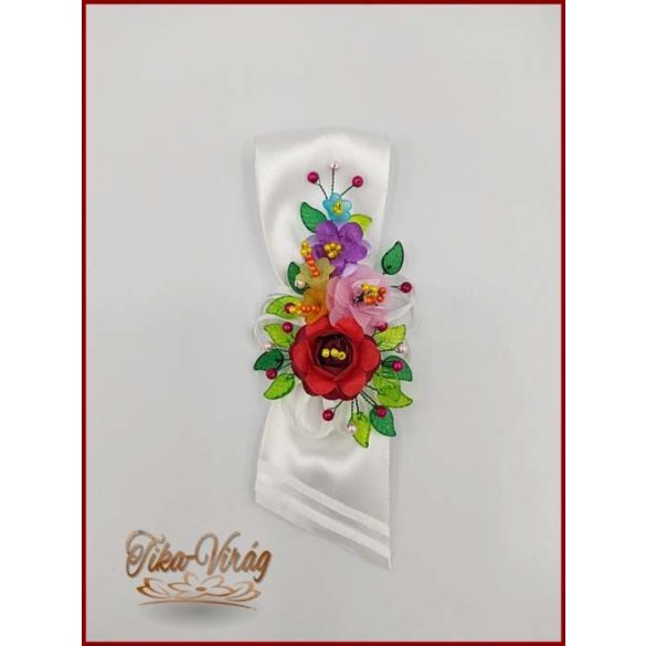 5" Bokréta, kitűző Kalocsai mintás 