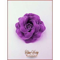 Püspök-lila színű bross és hajba való virág-dísz 