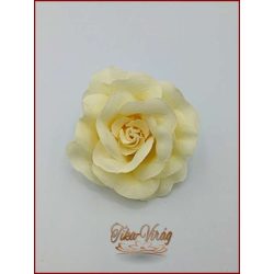 Ekrü színű bross és hajba való virág-dísz 