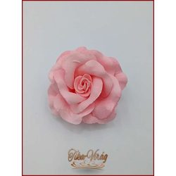 Rózsaszín színű bross és hajba való virág-dísz 