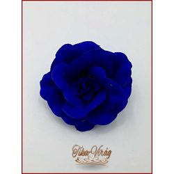 Király-kék színű bross és hajba való virág-dísz 