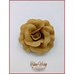 Világos-barna színű bross és hajba való virág-dísz 