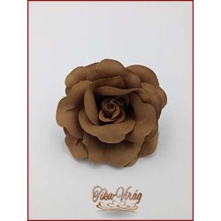 Cappuccino színű bross és hajba való virág-dísz 