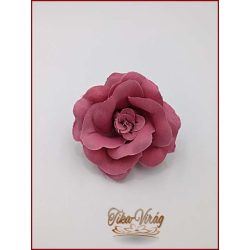 Mályva színű bross és hajba való virág-dísz 