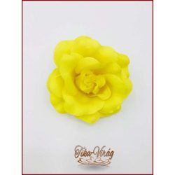 Sárga színű bross és hajba való virág-dísz 