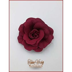 Bordó színű bross és hajba való virág-dísz 