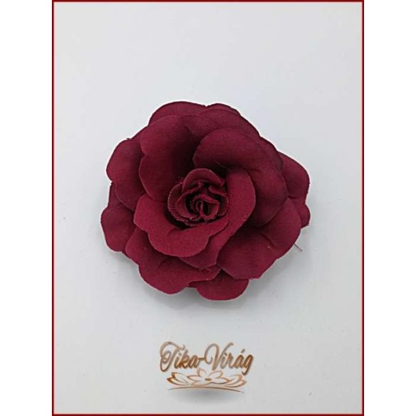 Bordó színű bross és hajba való virág-dísz 