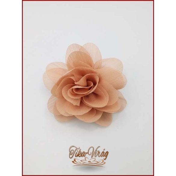 Barack színű bross és hajba való virág-dísz 