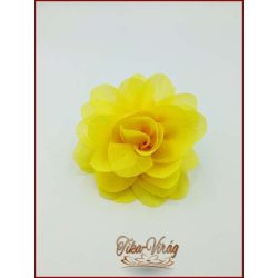 Citrom-sárga színű bross és hajba való virág-dísz 