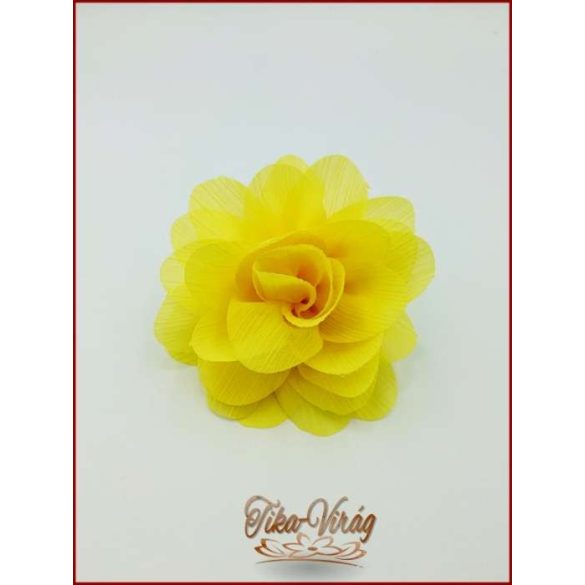 Citrom-sárga színű bross és hajba való virág-dísz 