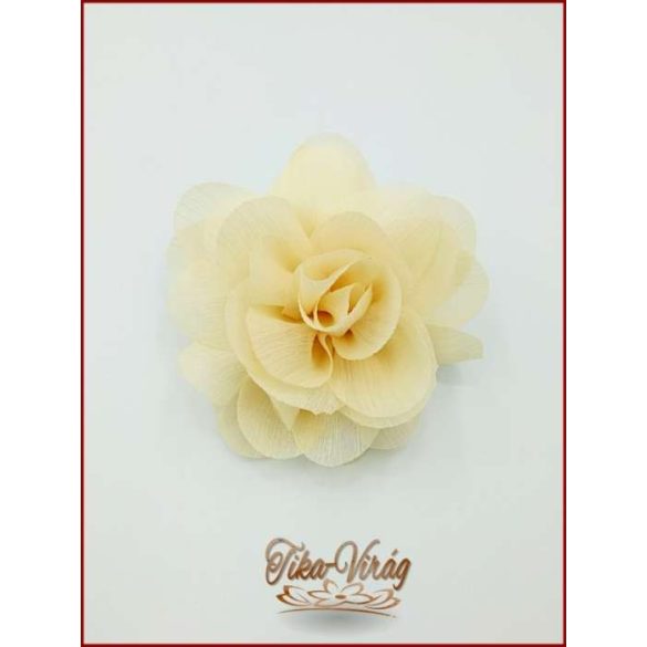 Ekrü színű bross és hajba való virág-dísz 