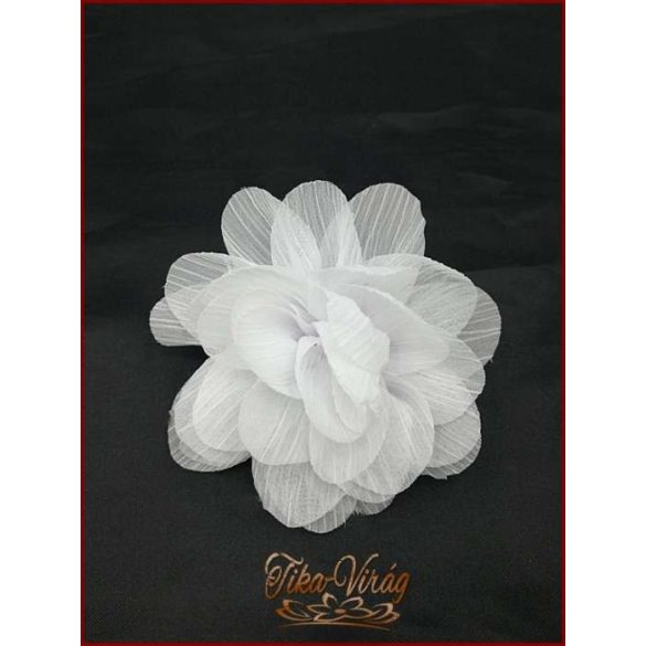 Fehér színű bross és hajba való virág-dísz 