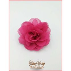 Pink színű bross és hajba való virág-dísz 