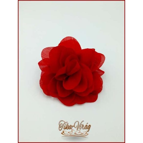 Piros színű bross és hajba való virág-dísz 