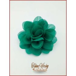 Smaragd-zöld színű bross és hajba való virág-dísz 