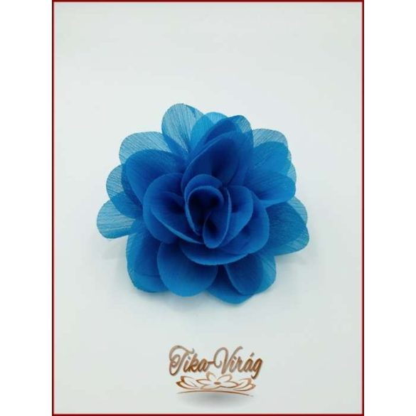 Türkiz-kék színű bross és hajba való virág-dísz 