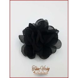 Fekete színű bross és hajba való virág-dísz 