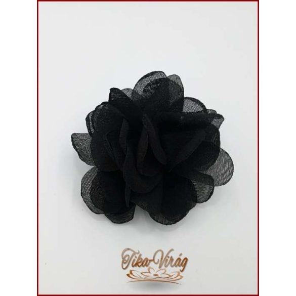 Fekete színű bross és hajba való virág-dísz 
