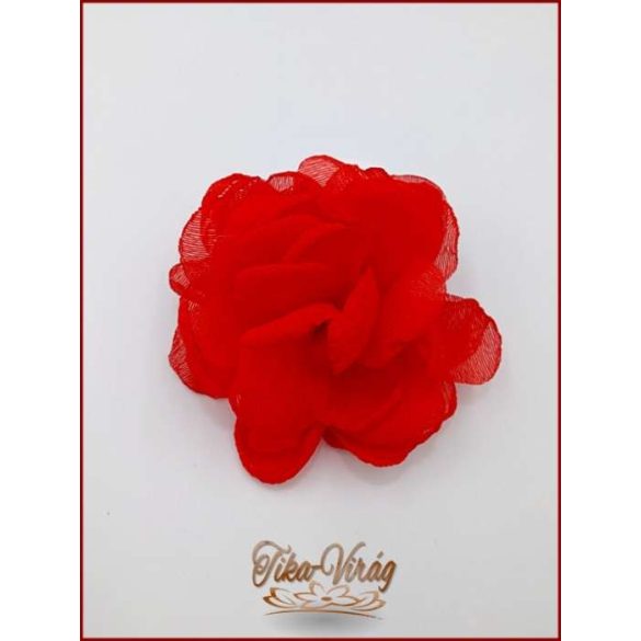 Piros színű bross és hajba való virág-dísz 