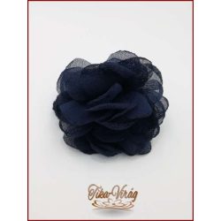 Párizs-kék színű bross és hajba való virág-dísz 