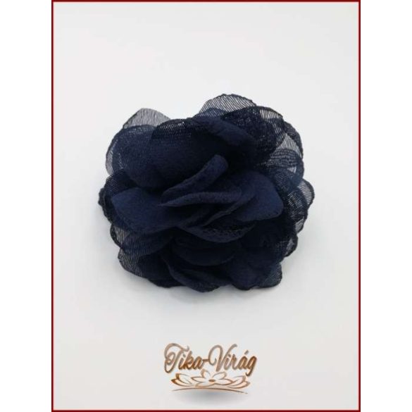 Párizs-kék színű bross és hajba való virág-dísz 