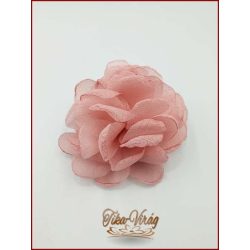 Puder színű bross és hajba való virág-dísz 
