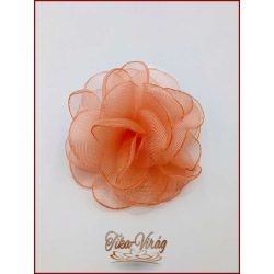 Barack színű bross és hajba való virág-dísz 