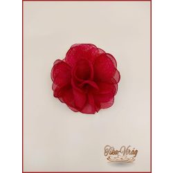 Bordó színű bross és hajba való virág-dísz VK-B