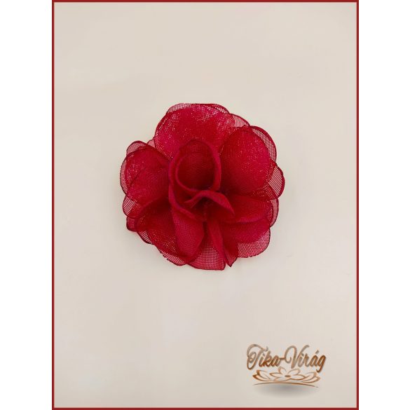 Bordó színű bross és hajba való virág-dísz VK-B