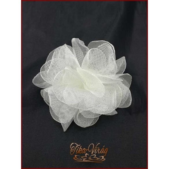 Ekrü színű bross és hajba való virág-dísz 